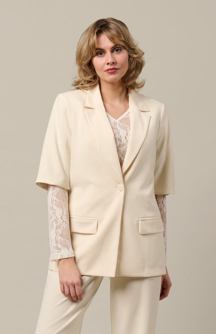 &Co woman Blazer Gina Vanilla BZ182 Stretchshop.nl