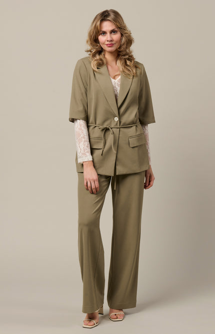 &Co woman Blazer Gina Khaki BZ182 Stretchshop.nl