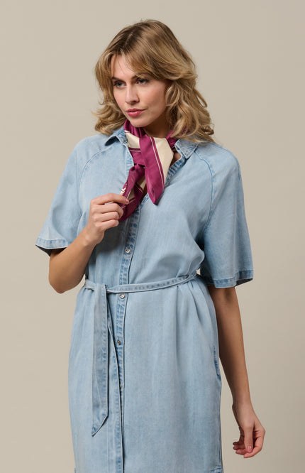 &Co woman Jurk Jacklyn Light Denim DR301 Stretchshop.nl