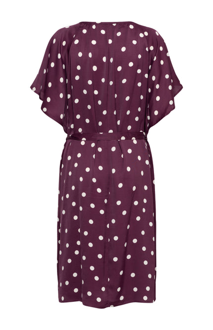 &Co woman Jurk Axelle Dot Plum Multi DR304 Stretchshop.nl