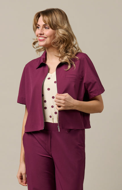 &Co woman Travel Blouse Peike Plum JA158 Stretchshop.nl