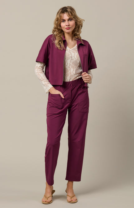 &Co woman Travel Blouse Peike Plum JA158 Stretchshop.nl