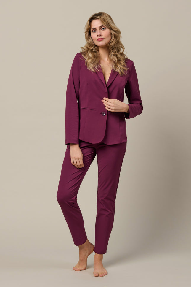 &Co woman Travel Broek Penny Plum PA100-2 Stretchshop.nl