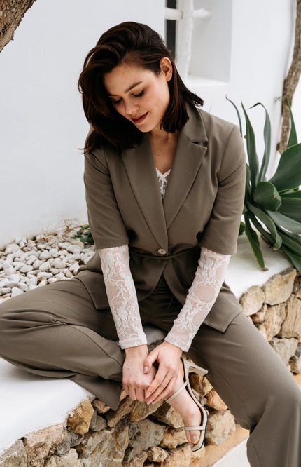 &Co woman Broek Grace Khaki PA409 Stretchshop.nl