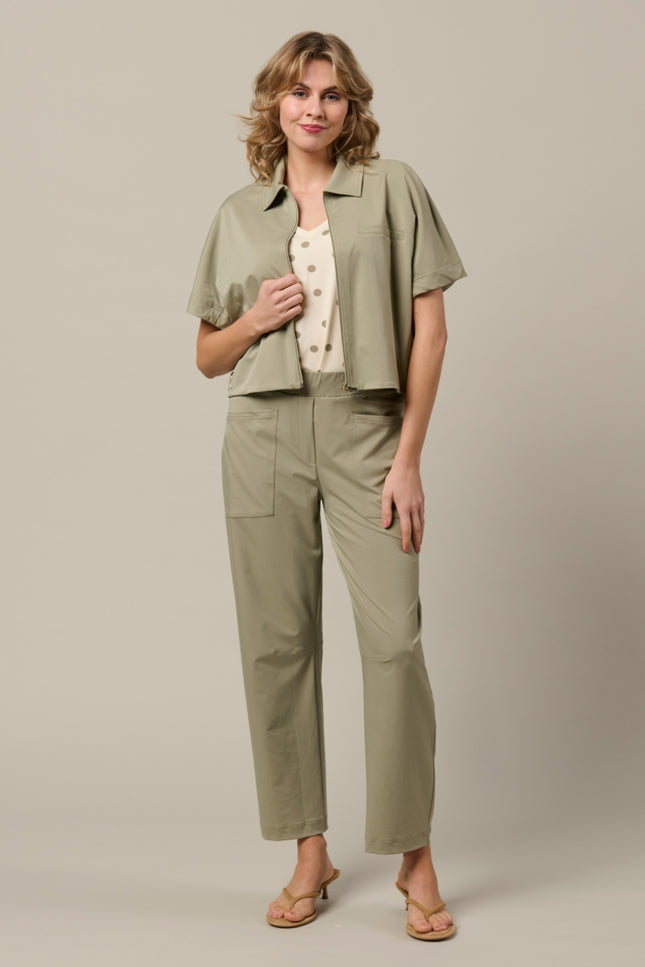 &Co woman Travel Broek Renza Khaki PA435 Stretchshop.nl