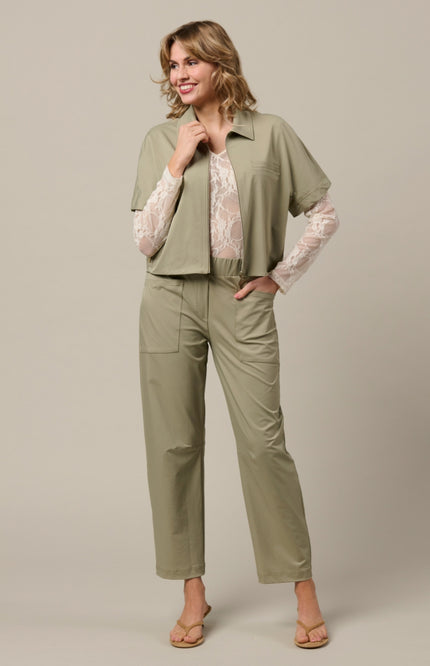 &Co woman Travel Broek Renza Khaki PA435 Stretchshop.nl