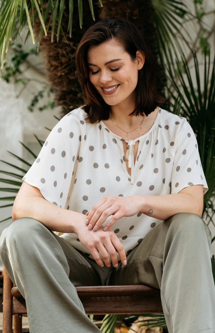 &Co woman Broek Kirsten Khaki PA436 Stretchshop.nl