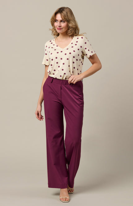 &Co woman Travel Broek Patrice Plum PA264 Stretchshop.nl