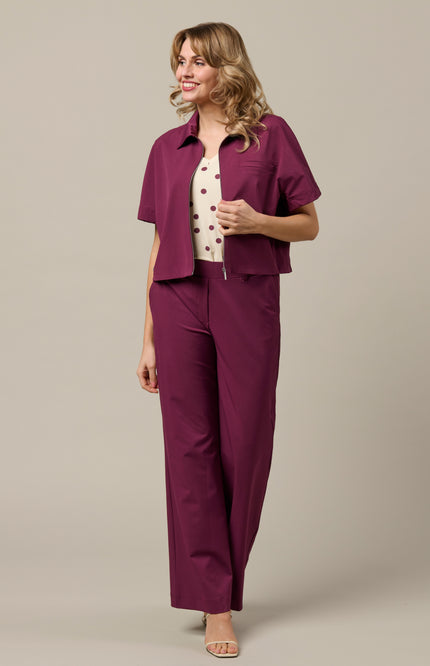 &Co woman Travel Broek Patrice Plum PA264 Stretchshop.nl