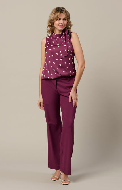&Co woman Travel Broek Patrice Plum PA264 Stretchshop.nl