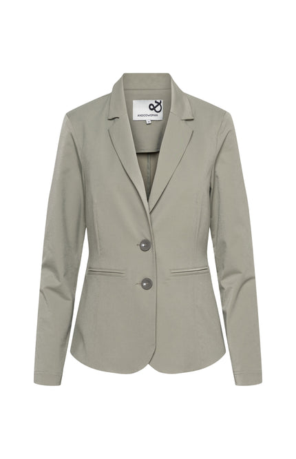 &Co woman Travel Blazer Phileine Khaki BZ110-2 Stretchshop.nl