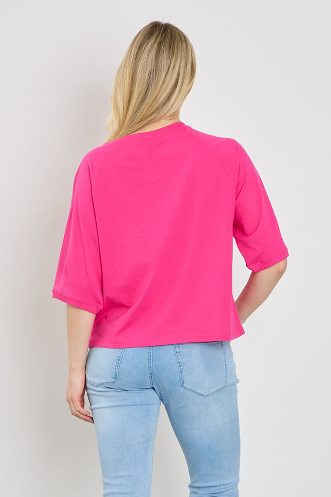 Freequent T-shirt Fqcomte Fuchsia Purple 208172 Stretchshop.nl