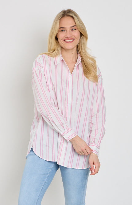Freequent Blouse Fqfina Star Offwhite Wild Orchid 207500 Stretchshop.nl