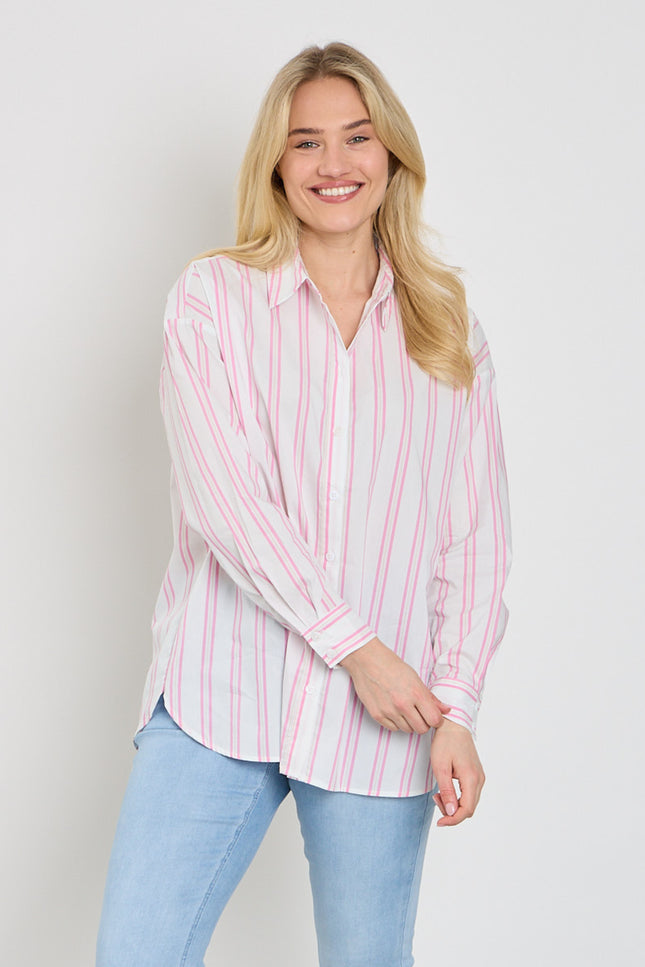 Freequent Blouse Fqfina Star Offwhite Wild Orchid 207500 Stretchshop.nl