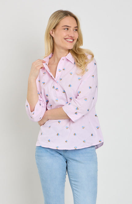 Freequent Blouse Fqrosan Sweet Lilac Blue Bell 207696 Stretchshop.nl