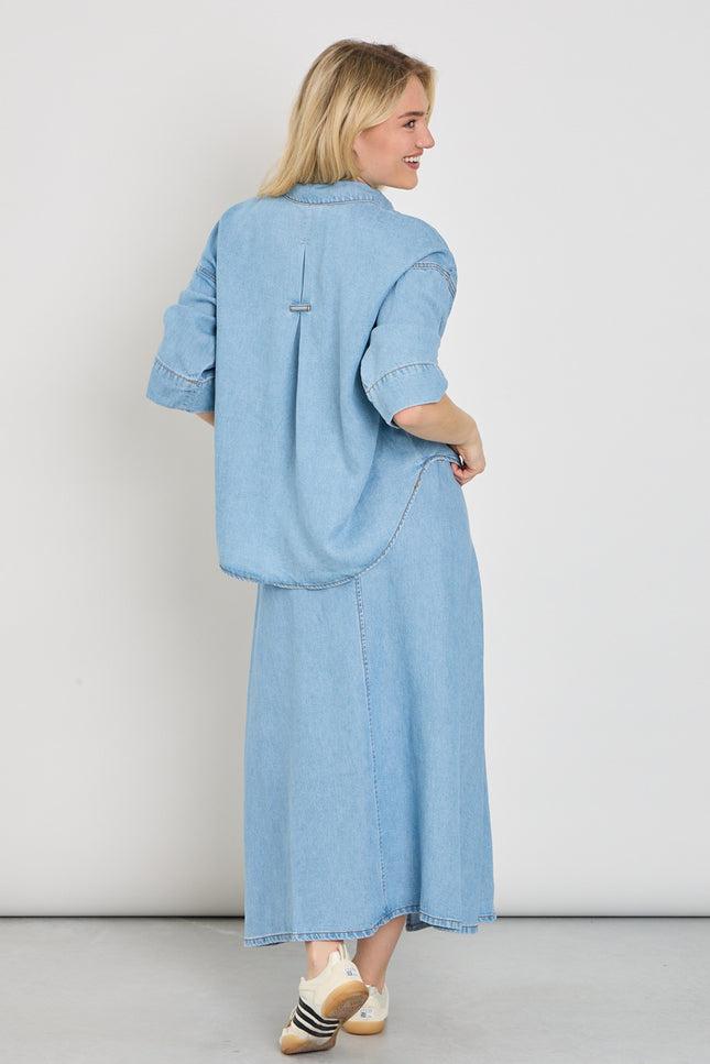 Freequent Rok Fqmilo Light Blue Denim 208292 Stretchshop.nl