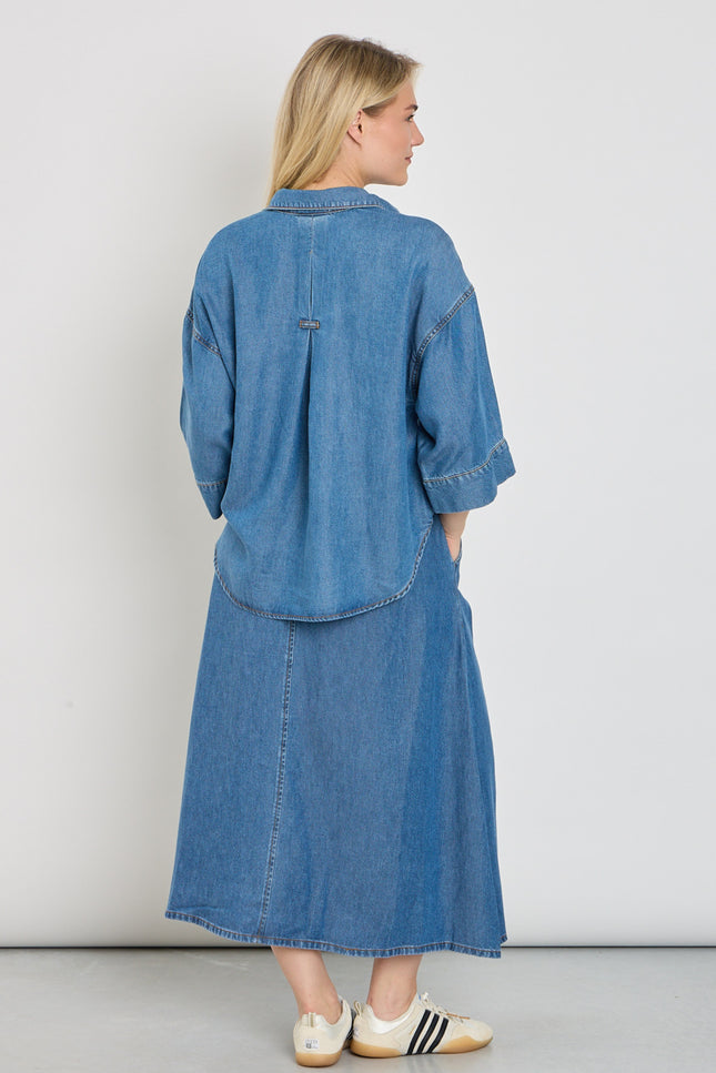 Freequent Rok Fqmilo Medium Blue Denim 208292 Stretchshop.nl