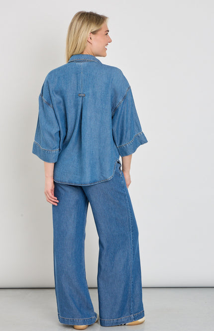 Freequent Broek Fqmilo Medium Blue Denim 208302 Stretchshop.nl