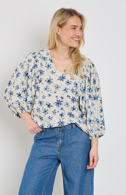 Freequent Blouse Fqjovi Moonbeam Vintage Indigo 208165 Stretchshop.nl