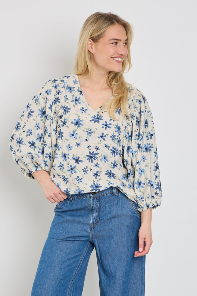 Freequent Blouse Fqjovi Moonbeam Vintage Indigo 208165 Stretchshop.nl