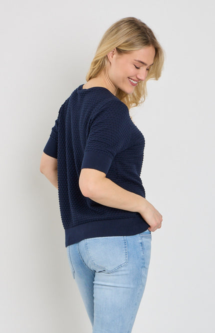 Freequent Trui Fqdodo SS Navy Blazer 126810 Stretchshop.nl