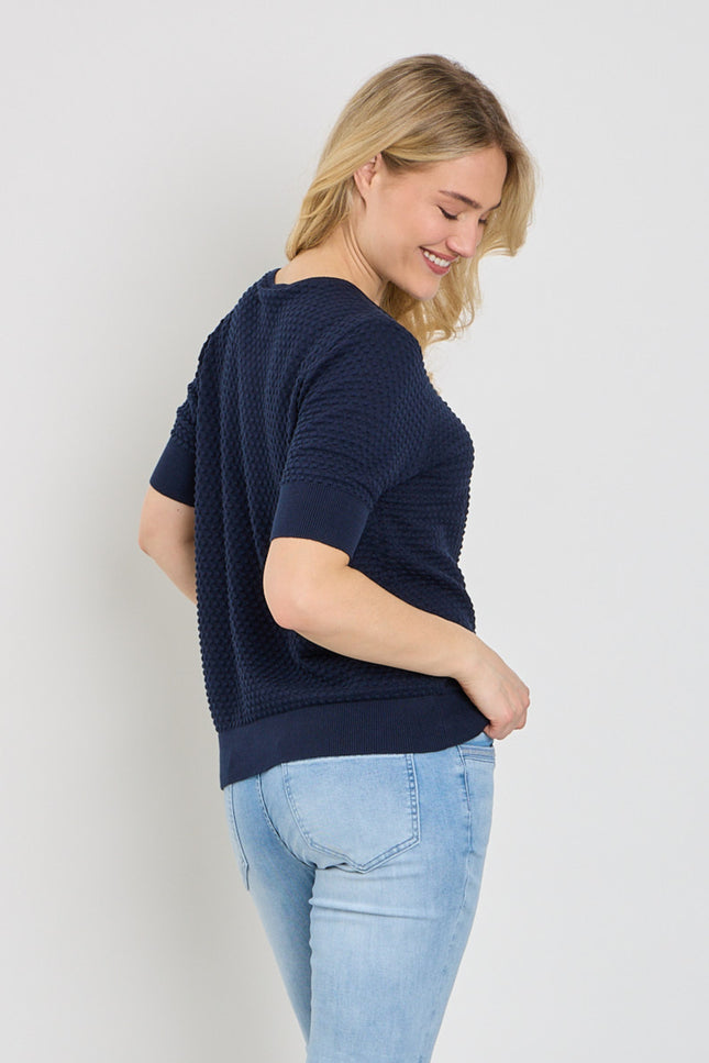 Freequent Trui Fqdodo SS Navy Blazer 126810 Stretchshop.nl