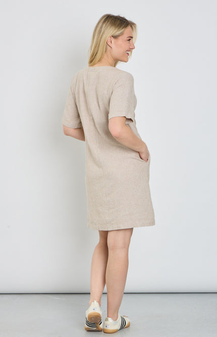 Freequent Jurk Fqlavasi Sand Melange Silver 208144 Stretchshop.nl
