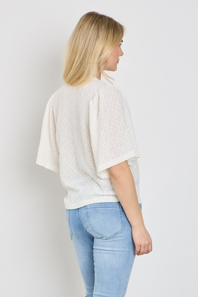 Freequent Blouse Fqkiona Star Offwhite 207310 Stretchshop.nl