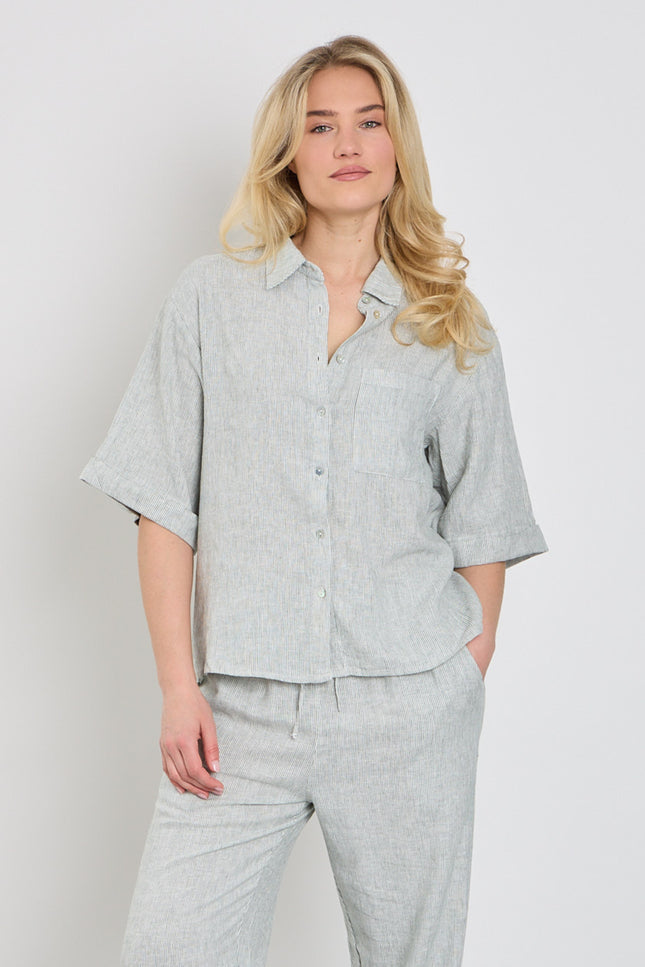 Freequent Blouse Fqlava Dark Forest Star Offwhite 208018 Stretchshop.nl