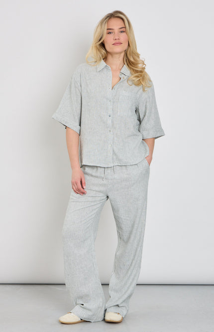 Freequent Broek Fqlava Dark Forest Star Offwhite 204305 Stretchshop.nl