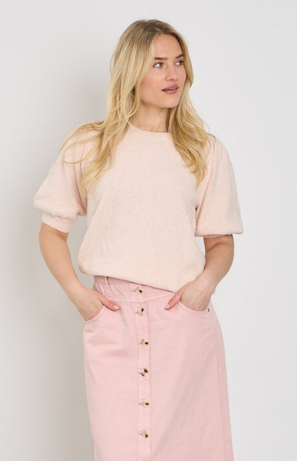 Red Button Top Sweet Popcorn Blossom SRB4854 Stretchshop.nl