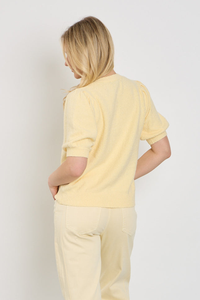 Red Button Top Sweet Popcorn Butter Yellow SRB4854 Stretchshop.nl