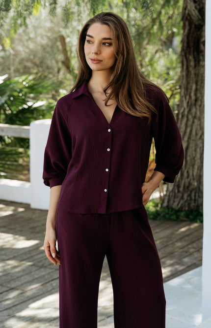 &Co woman Broek Julie Plum PA443 Stretchshop.nl