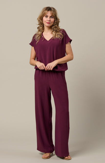 &Co woman Broek Julie Plum PA443 Stretchshop.nl