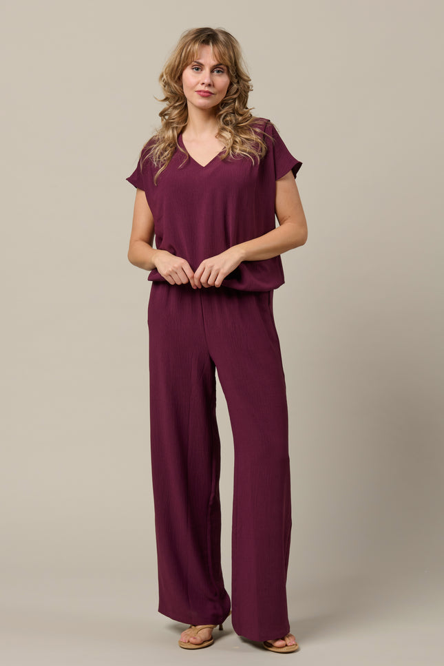 &Co woman Broek Julie Plum PA443 Stretchshop.nl