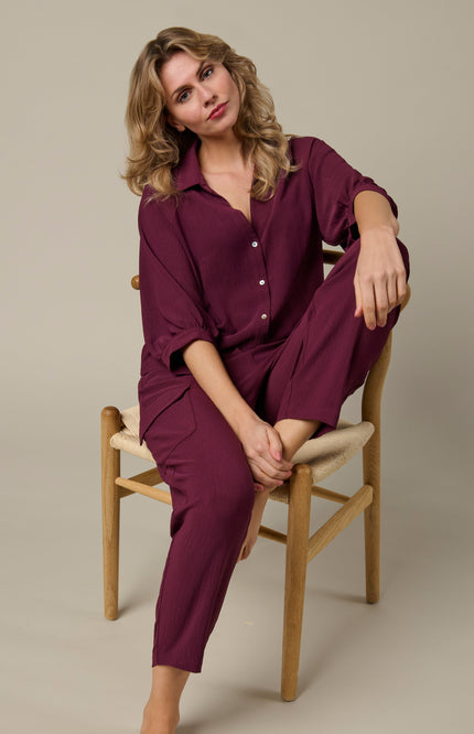 &Co woman Broek Mandy Plum PA444 Stretchshop.nl