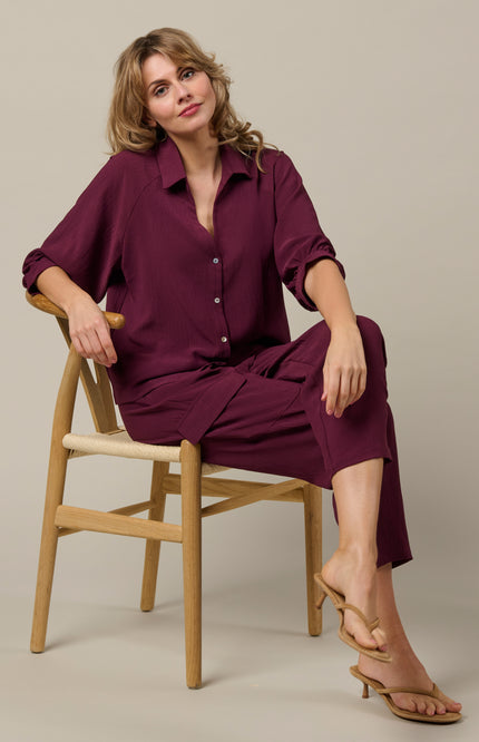&Co woman Broek Mandy Plum PA444 Stretchshop.nl