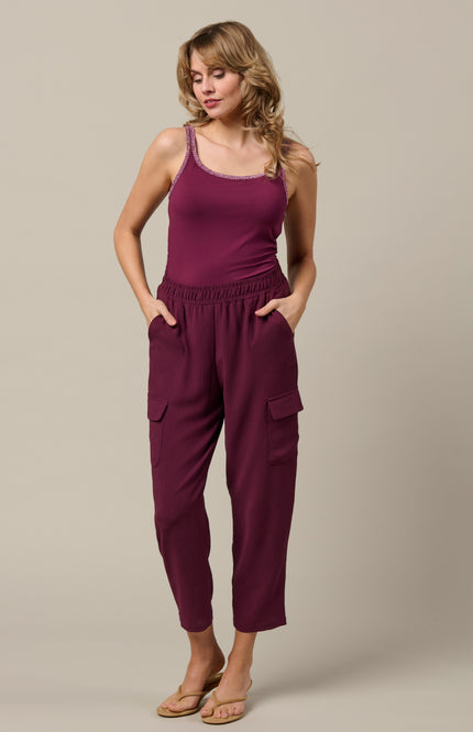 &Co woman Broek Mandy Plum PA444 Stretchshop.nl