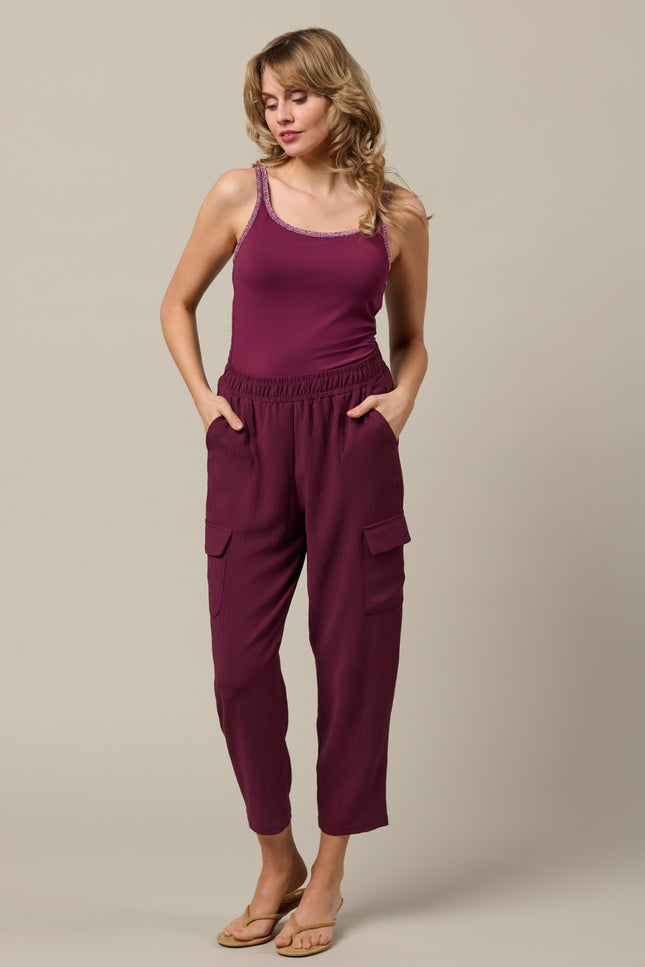 &Co woman Broek Mandy Plum PA444 Stretchshop.nl
