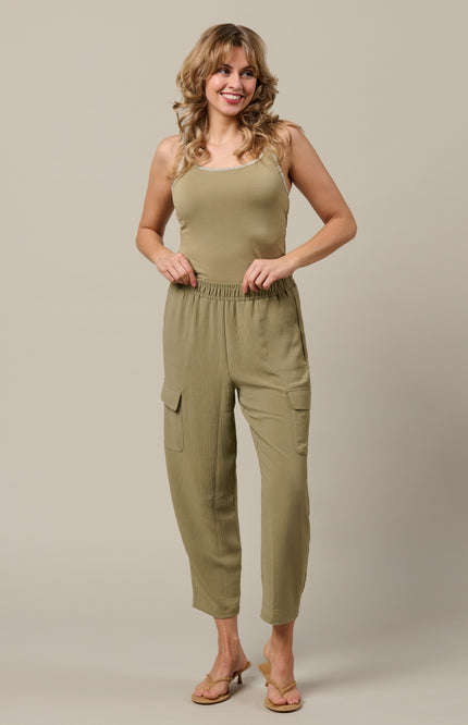 &Co woman Broek Mandy Khaki PA444 Stretchshop.nl