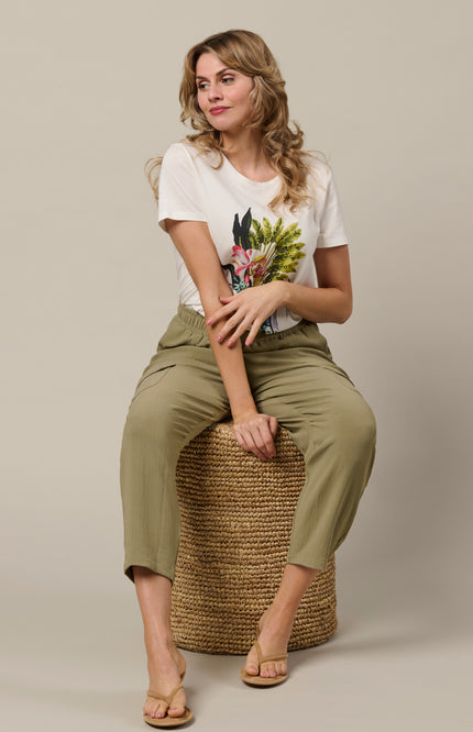 &Co woman Broek Mandy Khaki PA444 Stretchshop.nl