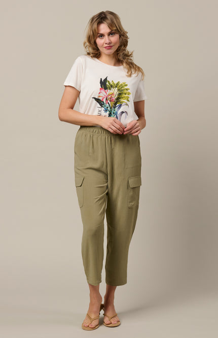 &Co woman Broek Mandy Khaki PA444 Stretchshop.nl