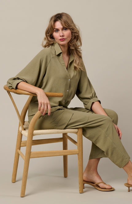 &Co woman Broek Mandy Khaki PA444 Stretchshop.nl