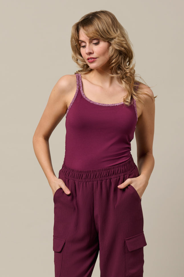 &Co woman Singlet Selly Plum SG112 Stretchshop.nl