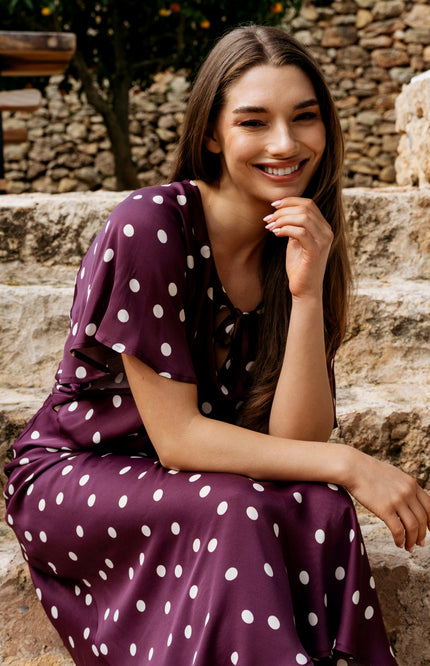 &Co woman Rok Bibbi Dot Plum Multi SK180 Stretchshop.nl