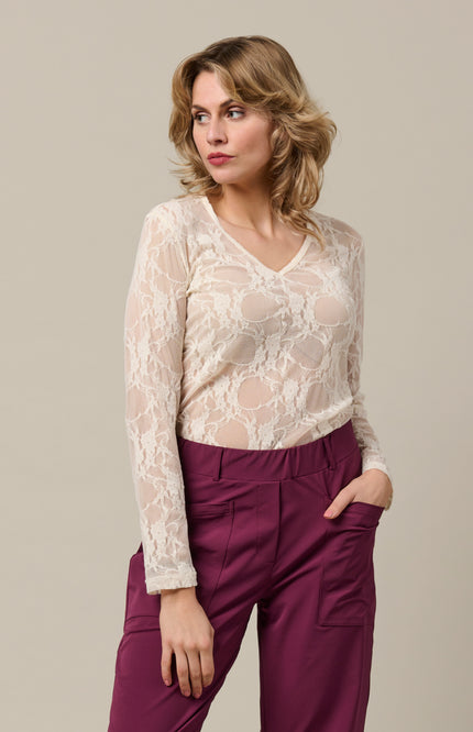 &Co woman Top Liane Beige TO361 Stretchshop.nl