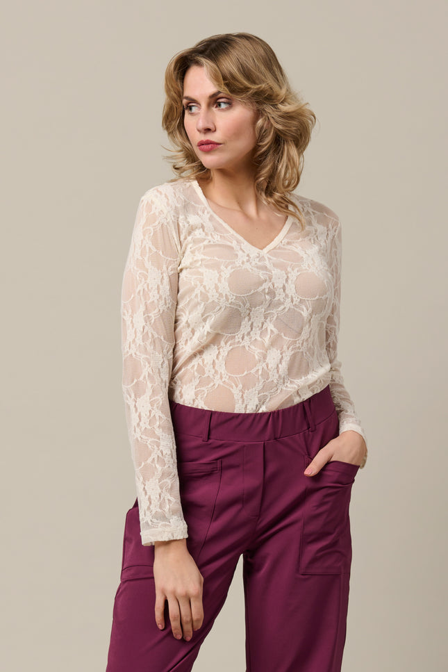 &Co woman Top Liane Beige TO361 Stretchshop.nl
