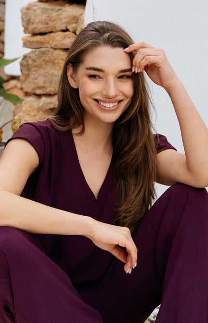 &Co woman Top Macy Plum TO362 Stretchshop.nl