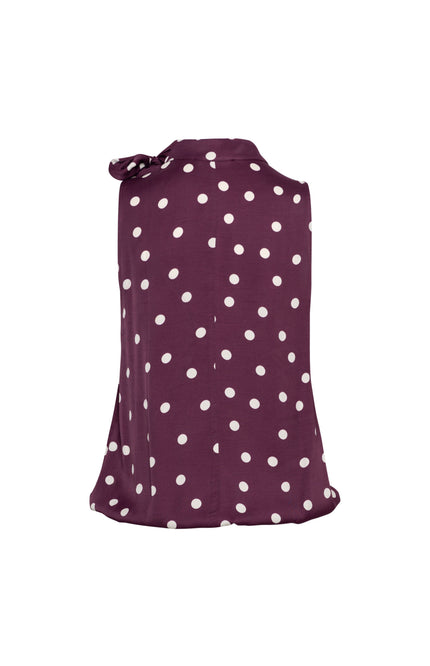 &Co woman Top Amelia Dot Plum Multi TO366 Stretchshop.nl