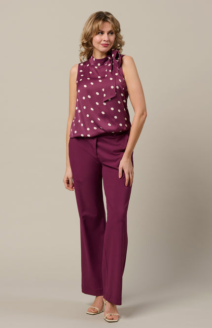 &Co woman Top Amelia Dot Plum Multi TO366 Stretchshop.nl
